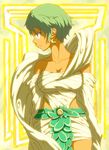  bad_id bad_pixiv_id bare_shoulders copyright_request earrings green_eyes green_hair jewelry short_hair solo unpopin 