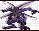  digimon_adventure horn insect_wings kabuterimon letterboxed monster multiple_arms multiple_wings no_humans open_mouth satsuki_mei_(sakuramochi) shadow sharp_teeth solo teeth tongue wings 