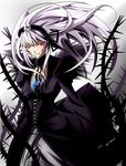  hayabusa_aoi long_hair red_eyes rozen_maiden short_hair silver_hair solo suigintou very_long_hair 