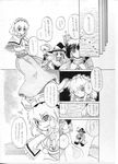  4girls alice_margatroid bad_id bad_pixiv_id cherry_blossoms comic crossed_arms detached_sleeves greyscale hair_over_one_eye hakurei_reimu izayoi_sakuya kirisame_marisa maid maid_headdress monochrome multiple_girls perfect_cherry_blossom short_hair sora_no_amagumo touhou translated 