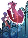  bad_id bad_pixiv_id black_legwear boots dalahast grief_seed long_hair magical_girl mahou_shoujo_madoka_magica ponytail red_eyes red_hair sakura_kyouko smile solo thighhighs witch's_labyrinth zettai_ryouiki 