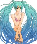  bad_id bad_pixiv_id face gradient_hair hatsune_miku highres igau long_hair multicolored_hair solo swimsuit twintails very_long_hair vocaloid 