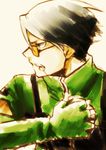  bad_id bad_pixiv_id black_hair blue_eyes explosive fujino_miyabi glasses grenade male_focus persona persona_3 shirato_jin solo weapon 