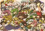  6+girls anchor black_hair blonde_hair blue_dress blue_eyes blue_hair bow braid brown_eyes brown_hair brush chain chibi closed_eyes dress everyone fangs food frog fruit ghost glasses goddess gradient_hair green_eyes green_hair hair_bow hair_ornament hair_ribbon hakurei_reimu hat hieda_no_akyuu hijiri_byakuren hinanawi_tenshi hiseki_(tknkkm) horn_ribbon horns houraisan_kaguya hug ibuki_suika izayoi_sakuya japanese_clothes kimono kirisame_marisa kochiya_sanae komeiji_koishi komeiji_satori konpaku_youmu laughing long_hair luna_child maid maid_headdress maribel_hearn morichika_rinnosuke moriya_suwako multicolored_hair multiple_girls murasa_minamitsu nurse nurse_cap one_eye_closed oni onozuka_komachi open_mouth peach pink_dress pink_eyes pink_hair pointing ponytail purple_hair red_dress red_eyes red_hair reiuji_utsuho remilia_scarlet ribbon rod_of_remorse sailor_hat shameimaru_aya shiki_eiki short_hair silver_hair skirt smile smirk snake star_sapphire sunny_milk sweatdrop teapot tengu tongue tongue_out touhou twin_braids two_side_up usami_renko vampire victory_pose watatsuki_no_toyohime watatsuki_no_yorihime wings witch witch_hat yagokoro_eirin yellow_eyes 