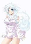  anthro blue_eyes canine dog dog_ears doggirl female hair long_hair long_white_hair mammal solo tail unknown_artist white_hair 