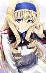  blonde_hair blue_eyes blue_hairband cecilia_alcott drill_hair hairband infinite_stratos long_hair ribbon shrimpman smile solo 