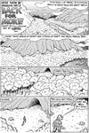  black_and_white cave clothing cloud clouds coat comic equine forest gustav_(here_there_be_dragons) here_there_be_dragons horse karno male mammal monochrome mountain outside pants river tree wood 