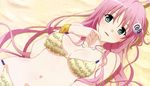  bikini katsuzawa_youko lala_satalin_deviluke long_hair pink_hair scan swimsuit to_love_ru 