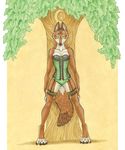  canine complementary_pair corset female garters green katie_hofgard laced_portfolio lingerie personality_series solo tree wolf 