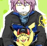  child happy hat lowres pikachu pokemon pokemon_(anime) purple_hair satochu satoshi_(pokemon) shinji_(pokemon) smile 