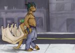  jeans male ryoken ryoken(character) solo tail topless wings 