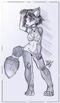  black_berry canine female fox hot krystal nightgown sketch solo star_fox sweat video_games 