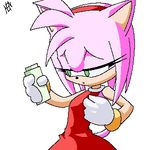  amy_rose female gloves green_eyes hair hairband mobian pills pink pink_hair short_hair solo sonic_(series) standing t03nemesis tail 