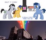  4chan_pony black_hair blonde_hair blue_eyes blue_hair brown_hair comic crossover cutie_mark derpy_hooves_(mlp) english_text equine feral fluttershy_(mlp) friendship_is_magic ghostbusters group hair helmet horse male mammal my_little_pony nothing_is_sacred parody pegasus pink_hair pinkie_pie_(mlp) pony text unknown_artist unknown_pony wings 