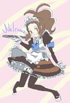  apron maid oekaki ouru_(syuzyaku) pokemon pokemon_(game) pokemon_bw solo thighhighs touko_(pokemon) 