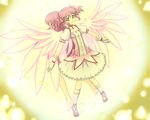  angel_wings bad_id bad_pixiv_id barefoot blurry bokeh bow censored choker collarbone convenient_censoring depth_of_field dual_persona dutch_angle flat_chest frills from_above from_behind gloves happy happy_tears kaname_madoka light_particles long_hair looking_at_viewer magical_girl mahou_shoujo_madoka_magica mary_janes nitoro-star outstretched_arms pigeon-toed pink_eyes pink_hair puffy_sleeves ribbon_choker shoes short_hair short_twintails skirt soul_gem standing tears twintails white_legwear wings 
