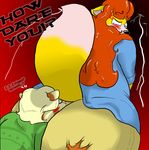  anthro big_butt blush butt canine duo female fox ginger huge_butt mammal oral red_panda rimming size_differance size_difference trip unknown_artist vixen wide_hips 