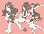  9_(saki-ooo-kiyu) bad_id bad_pixiv_id bag boots brown_hair gen_5_pokemon long_hair no_hat no_headwear poke_ball_theme pokemon pokemon_(creature) pokemon_(game) pokemon_bw ponytail shorts snivy tote_bag touko_(pokemon) 