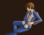  brown_hair fuji_shuusuke male_focus profile raming_(0raming0) simple_background smile solo tennis_no_ouji-sama track_suit 