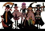  alternate_costume anchor cosplay doc_q doc_q_(cosplay) hat ideolo jesus_burgess jesus_burgess_(cosplay) knife lafitte lafitte_(cosplay) letty_whiterock marshall_d_teach marshall_d_teach_(cosplay) multiple_girls murasa_minamitsu mystia_lorelei one_piece onozuka_komachi parody rumia scythe touhou van_augur van_augur_(cosplay) weapon 