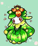  blush crown flower highres lilligant nintendo plant_girl pokemon red_eyes 