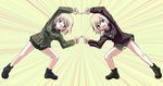  amino_(trude) bad_id bad_pixiv_id dragon_ball dragon_ball_z erica_hartmann fusion_dance multiple_girls parody siblings sisters strike_witches twins ursula_hartmann world_witches_series 