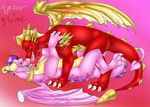  claws collar dragon ember female feral fire horns male penetration pink red scalie sex shalonesk spyro_the_dragon tail 