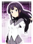  akemi_homura akemi_homura_(cosplay) blush cosplay hair_flip ikari_manatsu long_hair mahou_shoujo_madoka_magica purple_eyes purple_hair school_uniform skirt smile solo working!! yamada_aoi 