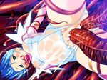  anal blue_eyes blue_hair blush censored cum cum_in_anus cum_in_ass cum_in_mouth cum_in_pussy cum_inflation cum_inside double_penetration fucked_silly inflation makai_tenshi_djibril makai_tenshi_jibril manabe_rika open_mouth short_hair spread_legs stomach_bulge tentacle vaginal 