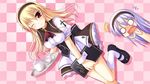  blonde_hair chelsea_arcot game_cg purple_hair shelley_maycraft shukufuku_no_campanella tagme waitress wink 