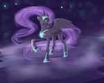  black black_feathers black_fur cutie_mark equine female feral friendship_is_magic fur hair horn horns horse mammal my_little_pony nightmare_moon_(mlp) pegacorn pony purple_hair solo unknown_artist winged_unicorn wings 