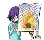  burned drawing hanako ikezawa_hanako katawa_shoujo photo_(object) picture scar 