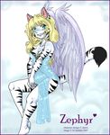  curly_hair feline female grin hair hydroisis sitting skimpy solo stripes tiger translucent wings zephyr 