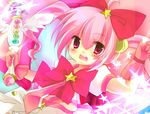  bad_id bad_pixiv_id bow gloves hoshikuzu_witch_meruru hota_aoi long_hair magical_girl meruru_(oreimo) ore_no_imouto_ga_konna_ni_kawaii_wake_ga_nai pink_bow pink_hair red_eyes solo twintails wand 