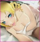  blonde_hair breasts catherine catherine_(game) cleavage large_breasts lowres short_twintails smile soejima_shigenori solo twintails 