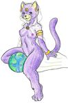  anthro around_the_world_with_willy_fog bracelet breasts ear_piercing feline female globe indian jewelry mammal nipples nude piercing princess_romy 