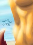  arty_crop beach close-up female kenfoxx nude oekaki seaside solo summer torso under_boob 