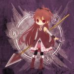  aco_(aco1010) bad_id bad_pixiv_id long_hair magic_circle mahou_shoujo_madoka_magica polearm red_eyes red_hair sakura_kyouko solo spear thighhighs weapon 