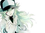  akira_hou bad_id bad_pixiv_id baseball_cap green_eyes green_hair hat long_hair male_focus n_(pokemon) open_mouth pokemon pokemon_(game) pokemon_bw solo 