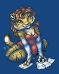 cards cute dress feline female ponygirl solo tarot_cards tiger 