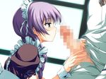  akatsuki_no_goei censored game_cg gray_hair maid penis tomose_shunsaku tsuki 
