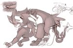  anthro charizard cum cum_inside doggystyle eyes_closed female feral feral_on_feral from_behind greyscale group houndoom internal kayla-na luxray male mel_the_hybrid monochrome nintendo penis pok&#233;mon pok&eacute;mon sex side_view sleeping straight video_games 