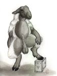  anatomically_correct balls caprine fur hooves male mammal mulefoot nude plain_background ram sheath sheep solo white_background wool 