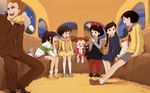  black_hair bow braid brown_hair cat character_request company_connection crossover formal hair_bobbles hair_bow hair_ornament hairband highres jiji_(majo_no_takkyuubin) kaze_no_tani_no_nausicaa kiki kokudou_juunigou kusakabe_mei kusakabe_satsuki majo_no_takkyuubin mehve mimi_wo_sumaseba mouse multiple_crossover multiple_girls muska muta_(neko_no_ongaeshi) nekobus ogino_chihiro pantyhose ponytail red_legwear scarf school_uniform sen_to_chihiro_no_kamikakushi shadow sheeta short_twintails sitting socks studio_ghibli suit sunglasses susuwatari tenkuu_no_shiro_laputa tonari_no_totoro tsukishima_shizuku twin_braids twintails 