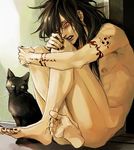  barefoot cat feet lily_(artist) lowres male_focus naruto naruto_(series) nude solo tattoo tears uchiha_madara 