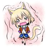  animal_ears blonde_hair cat_ears cat_tail chibi extra_ears fang hoshizuki_(seigetsu) kemonomimi_mode mizuhashi_parsee open_mouth puru-see scarf solo tail tears touhou trembling 