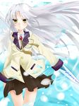  alza angel_beats! bad_id bad_pixiv_id blazer hand_sonic highres jacket long_hair school_uniform silver_hair solo tenshi_(angel_beats!) thigh_gap yellow_eyes 