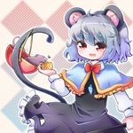  animal_ears ankoku4649 bad_id bad_pixiv_id basket cheese food grey_hair jewelry mouse mouse_ears mouse_tail nazrin pendant red_eyes short_hair solo tail touhou 