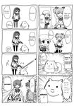  4koma akemi_homura comic dental gun kaname_madoka kyubey long_hair magical_girl mahou_shoujo_madoka_magica miki_sayaka multiple_girls ponytail sakura_kyouko school_uniform short_hair short_twintails tomoe_mami translated twintails weapon 