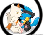  canine cub essy feral gay jackal kissing lucario male mammal nintendo penis plain_background pok&#233;mon pok&eacute;mon precum private red_eyes video_games white_background yellow_eyes young zangoose 